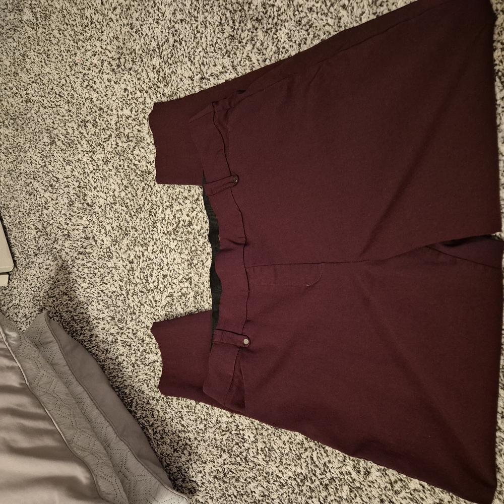 Burgundy High-Waisted Pants Maurices